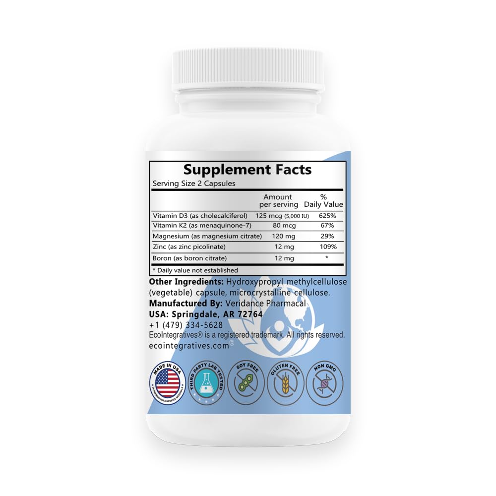 EcoIntegratives D3 Plus Boron Vitamin K2 Magnesium Zinc
