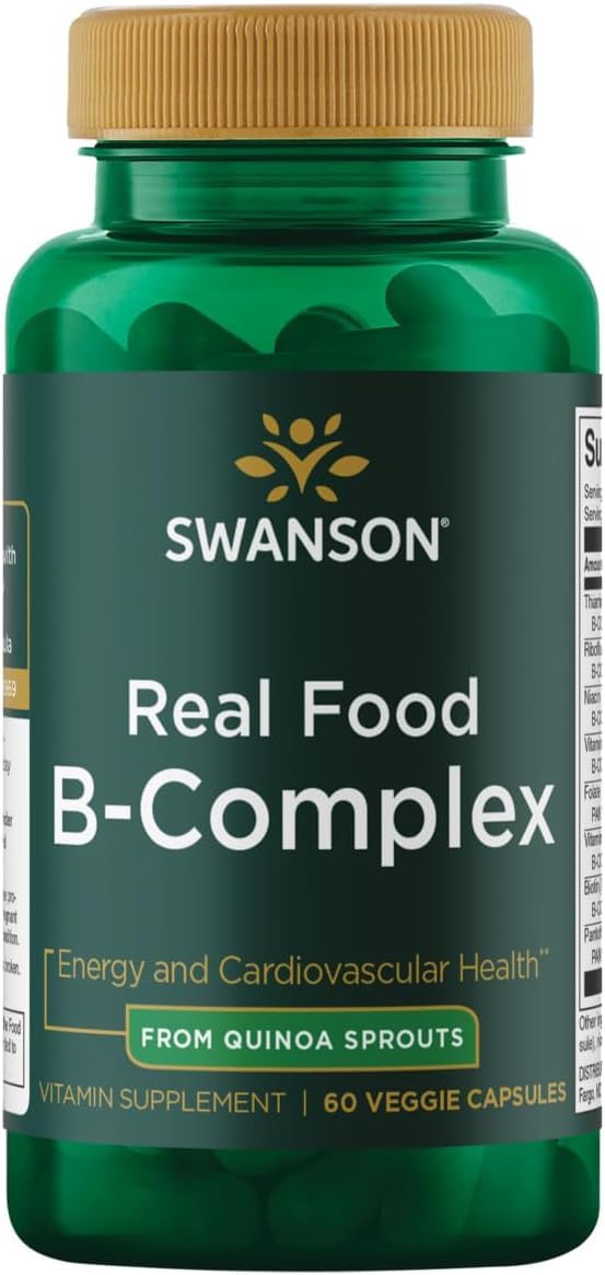Swanson Real Food Vitamin B-Complex - 60 Vegetarian Capsules