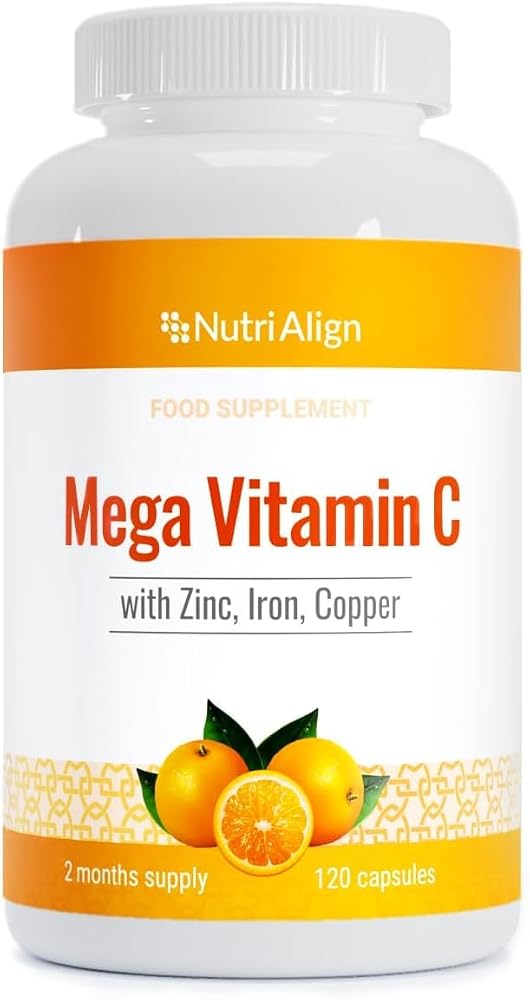 Nutri-Align Mega Vitamin C 1000mg with Zinc & Iron - 120 Capsules