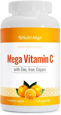 Nutri-Align Mega Vitamin C 1000mg with Zinc & Iron - 120 Capsules