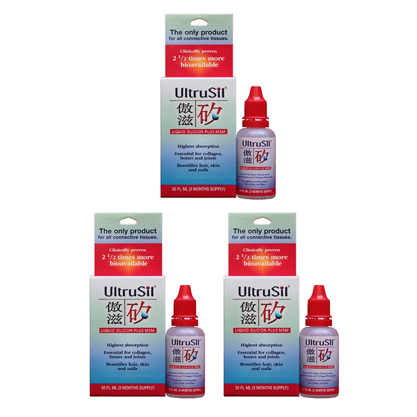 Ultru UltruSil Bioactive Silicon Plus MSM Liquid - 3 Bottles