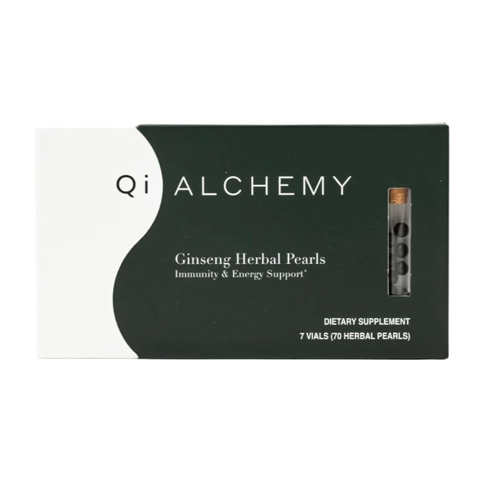 Qi ALCHEMY Red Ginseng Herbal Pearls for Energy & Immunity - 70 Count