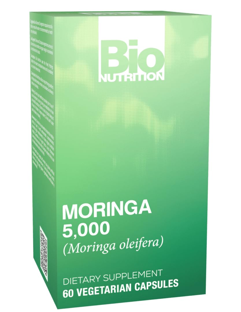 Bio Nutrition Moringa 5000mg Complete Green Superfood - 60 Vegetarian Capsules