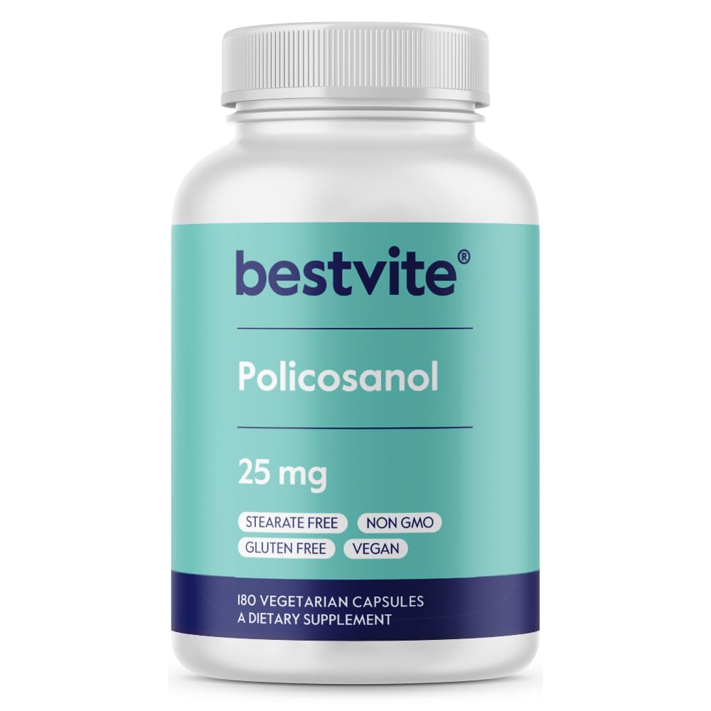 BESTVITE Policosanol 25mg Heart Health - 180 Vegetarian Capsules