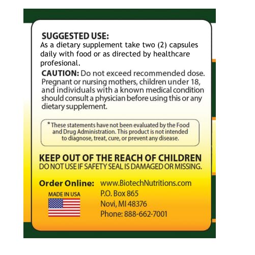 Biotech Nutritions Broccoli Sprout 1000 mg - 120 Vegetable Capsules - image 4