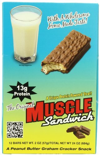 Muscle Foods Muscle Sandwich Bars Peanut Butter Graham - 12 Bars