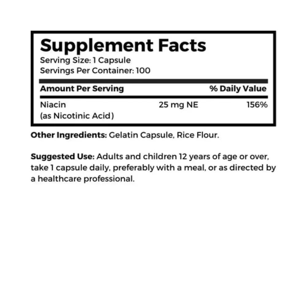 Dr Clark Niacin Supplement Vitamin B3 25mg - 100 Capsules - image 3