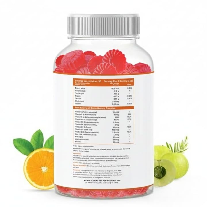 Generic GHC Biotin Hair Gummies with Vitamins A, C, E & Zinc - 30 Gummies - image 2