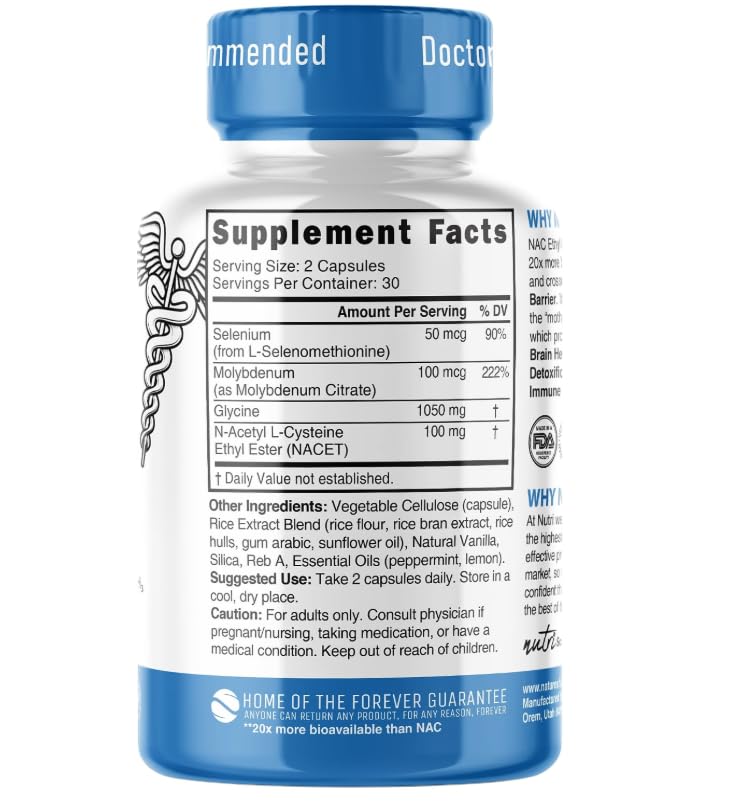 Nature's Fusions Nutri Neuro NAC N-Acetyl Cysteine NACET - 120 Capsules - image 5
