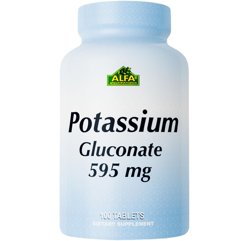 ALFA VITAMINS Potassium Gluconate 595 mg - 100 Tablets