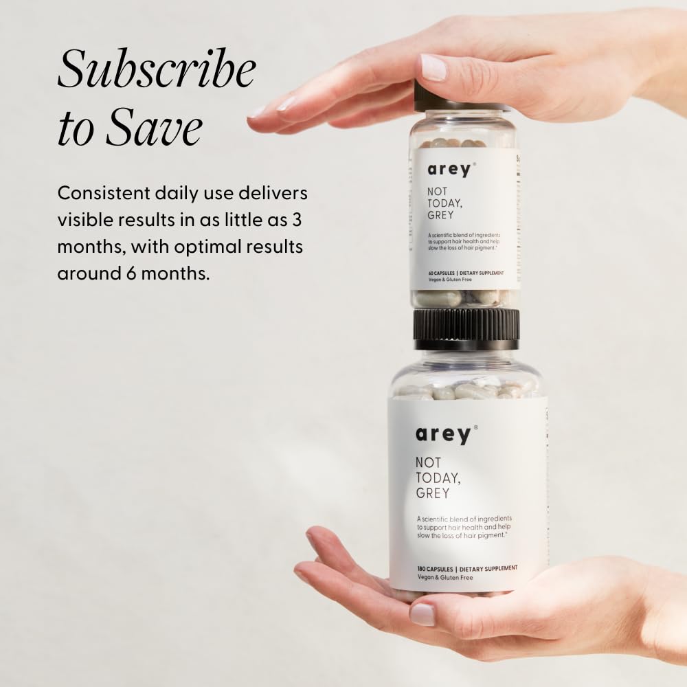 Arey Not Today Grey Hair Supplement for Color & Strength - 180 Capsules - image 9