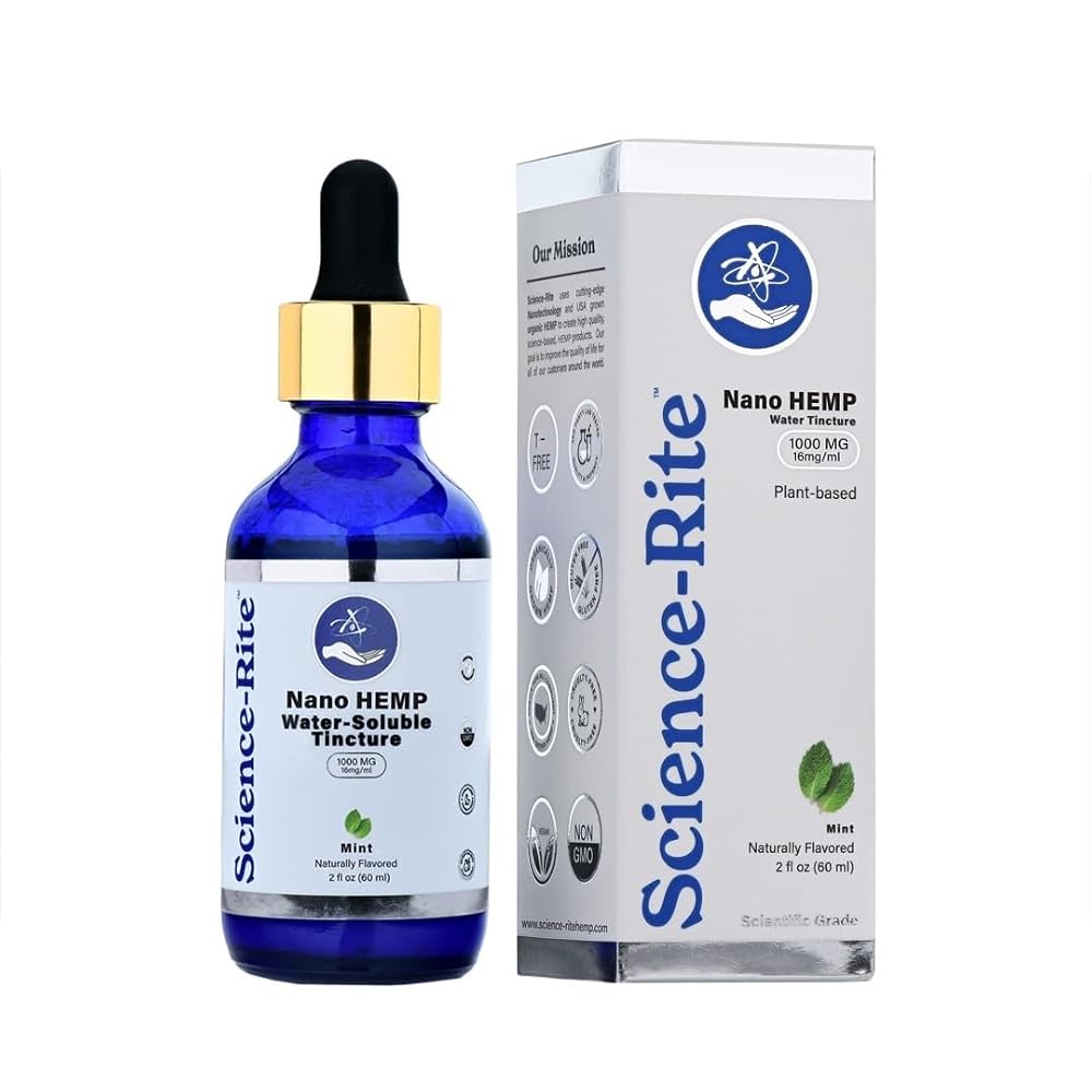 Science-Rite Nano Water-Soluble Hemp Drops Mint - 2 Fl Oz - image 2