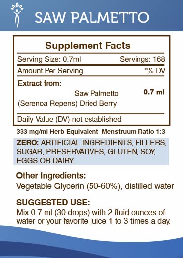 Secrets of the Tribe Saw Palmetto Tincture Alcohol-Free Liquid Extract