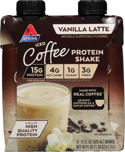 Atkins Iced Coffee Vanilla Latte Protein Shake - 4 Pack - image 4