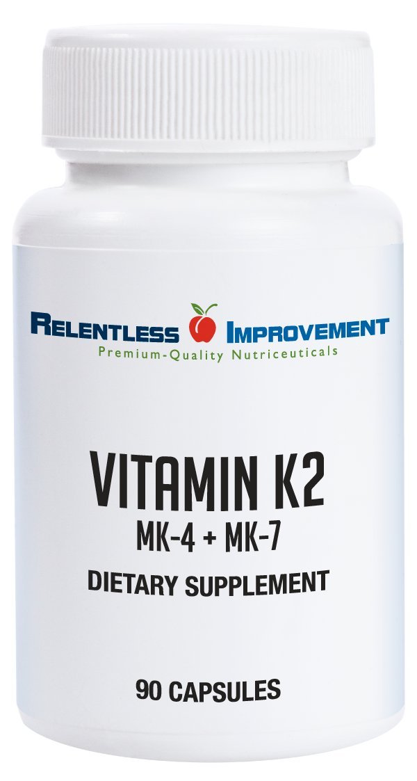 Relentless Improvement Vitamin K2 MK4 MK7 Bone Support - 90 Capsules