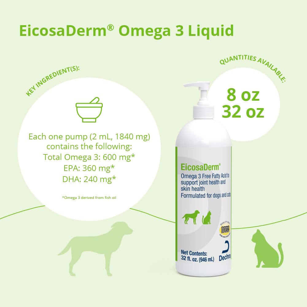 EicosaDerm Omega 3 Liquid for Dogs and Cats - 32 oz - image 3
