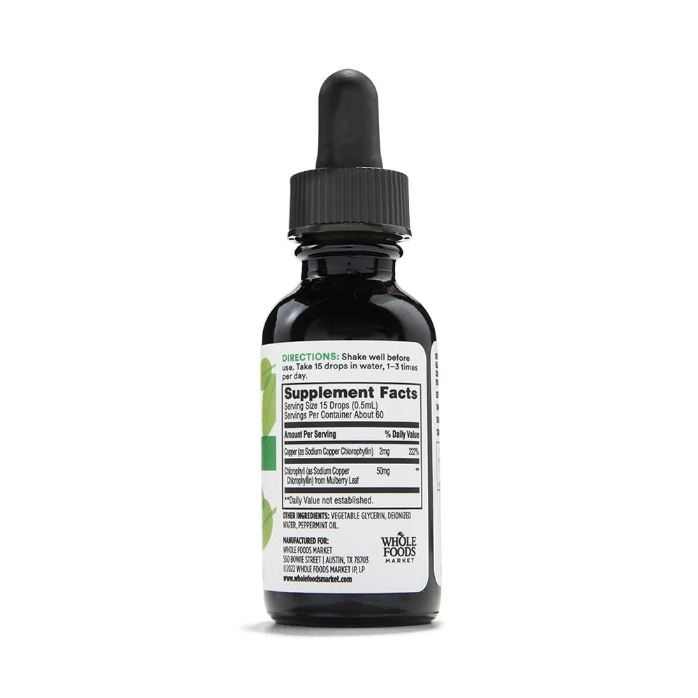 365 by Whole Foods Market Chlorophyll Liquid Concentrate Peppermint - 1 Fl Oz - image 2