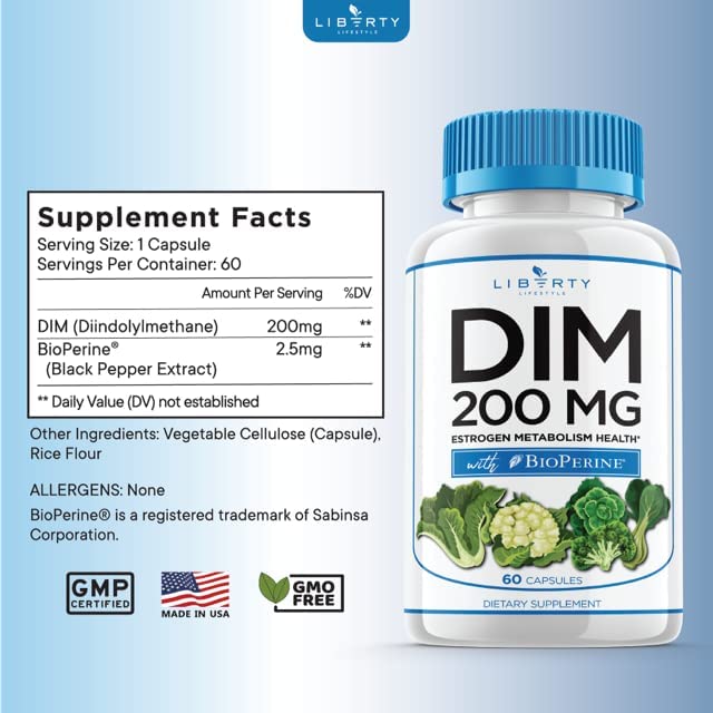 Liberty Lifestyle DIM Supplement 200mg - 120 Capsules - image 2