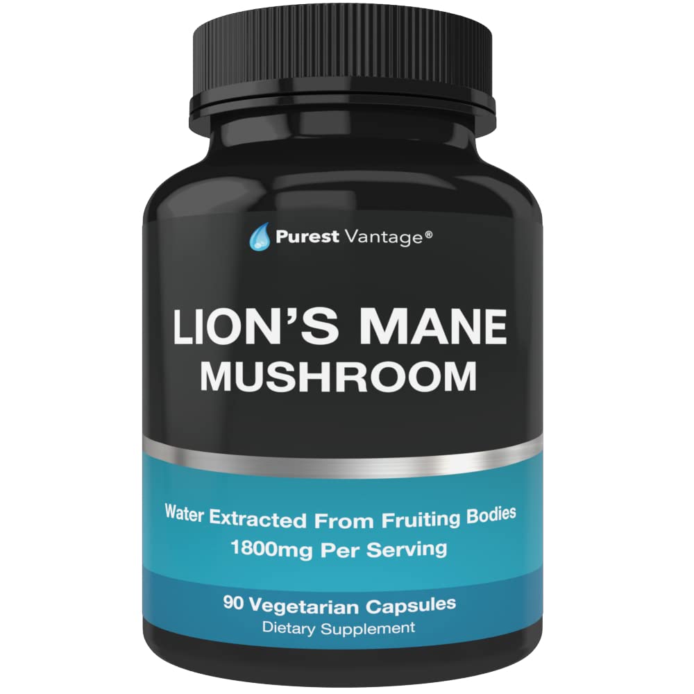 Purest Vantage Lion's Mane Supplement 1800mg - 90 Capsules