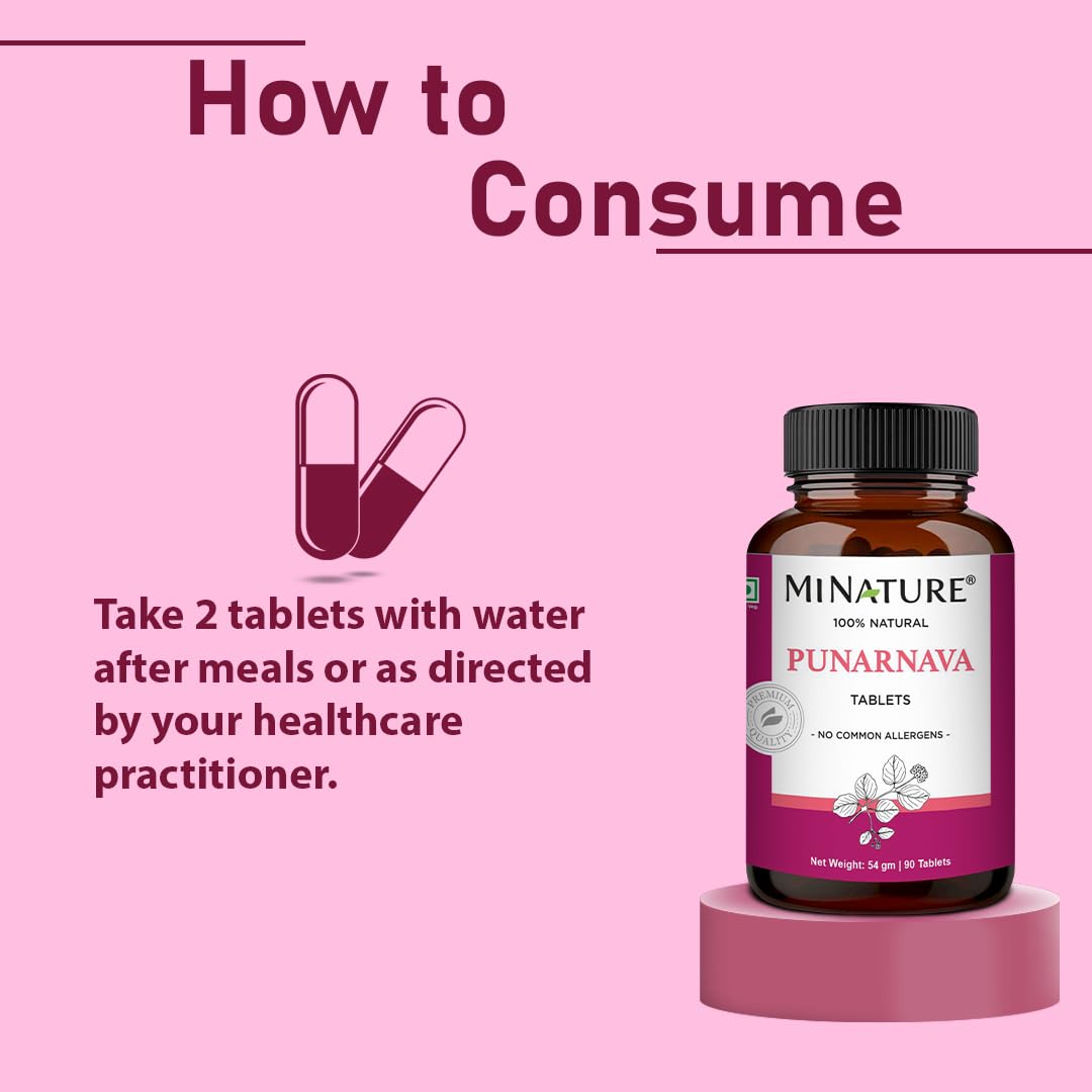 minature mi Nature Punarnava Tablets Herbal Supplement - 90 Tablets - image 5