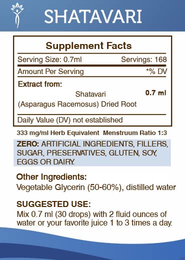 Secrets of the Tribe Shatavari Tincture Alcohol-Free Liquid Extract