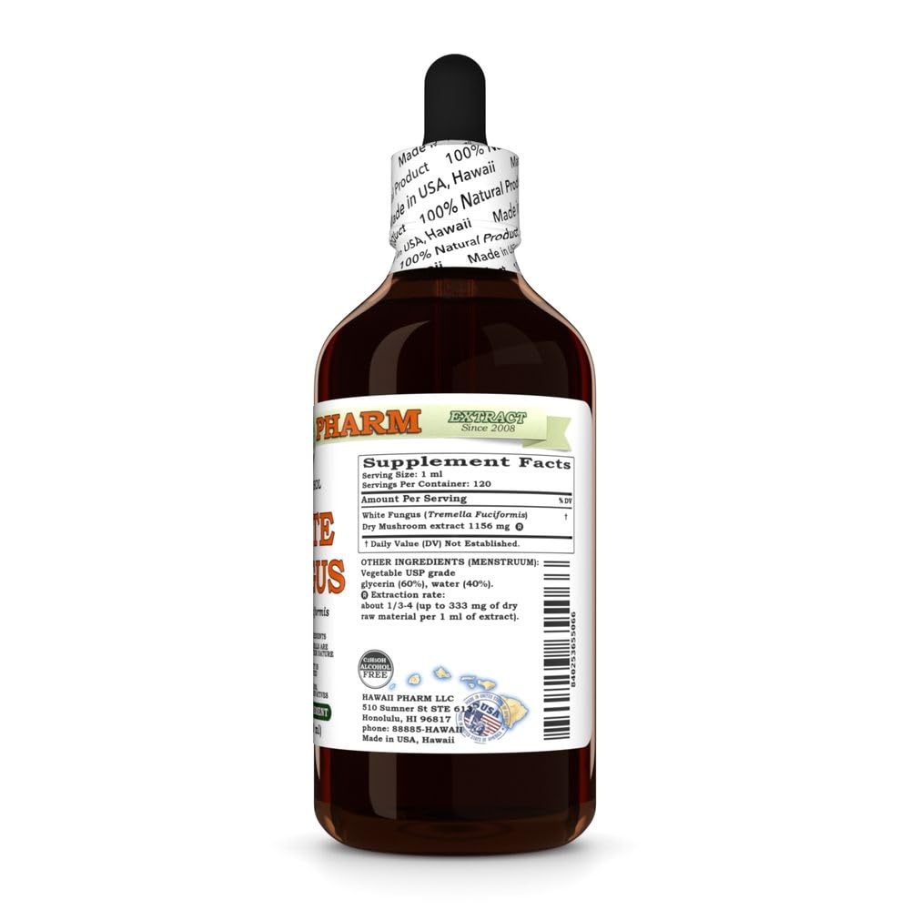 Hawaii Pharm White Fungus (Tremella fuciformis) Mushroom Alcohol-Free