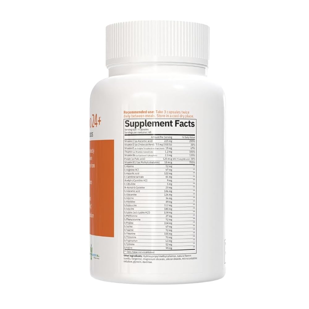 MYBODYRX SuperAmino 24+ Amino Acid Formula - 180 Vegetarian Capsules - image 5