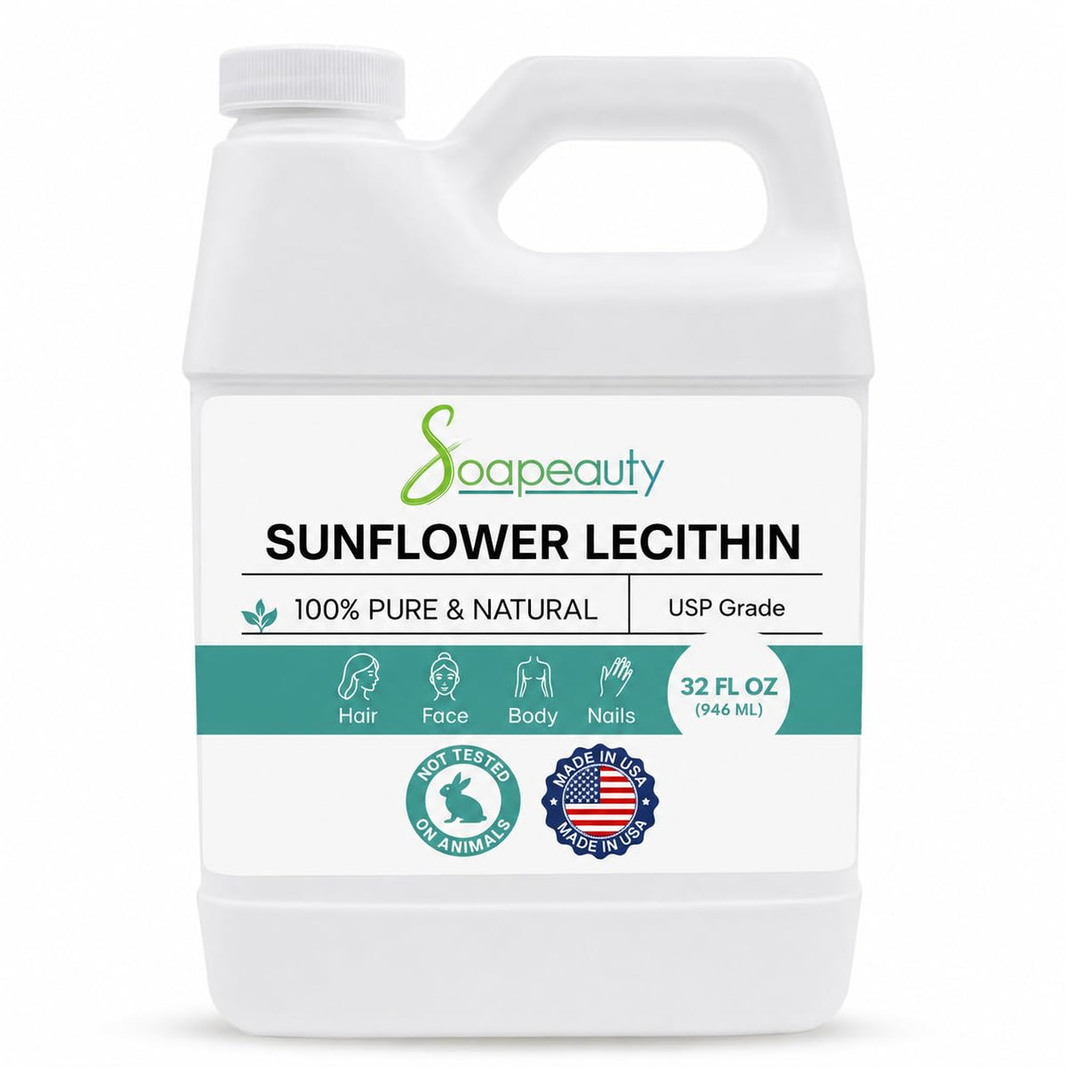 Soapeauty SUNFLOWER LECITHIN USP Grade Unbleached Fluid 100% Pure