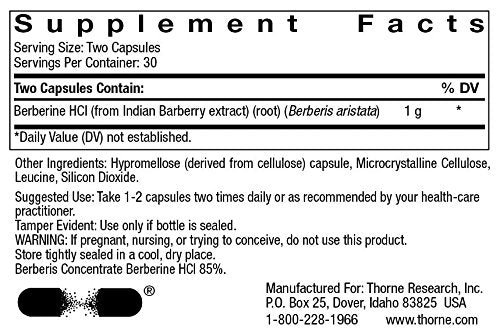 Thorne Berberine-500 - 120 Capsules (Pack of 2) - image 4