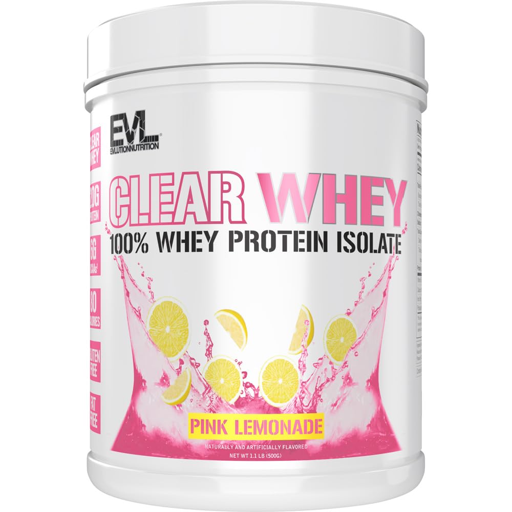Evlution Clear Whey Protein Isolate Powder - Pink Lemonade - 17.6 oz
