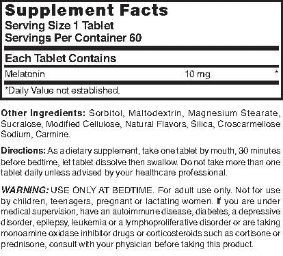 Nature's Blend Melatonin 10mg Sleep Support - 60 Tablets - image 3