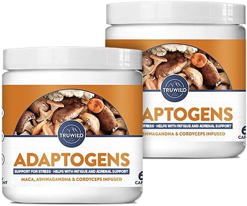 TruWild Adaptogens Vegan Capsule Supplement w/Ashwagandha + Maca