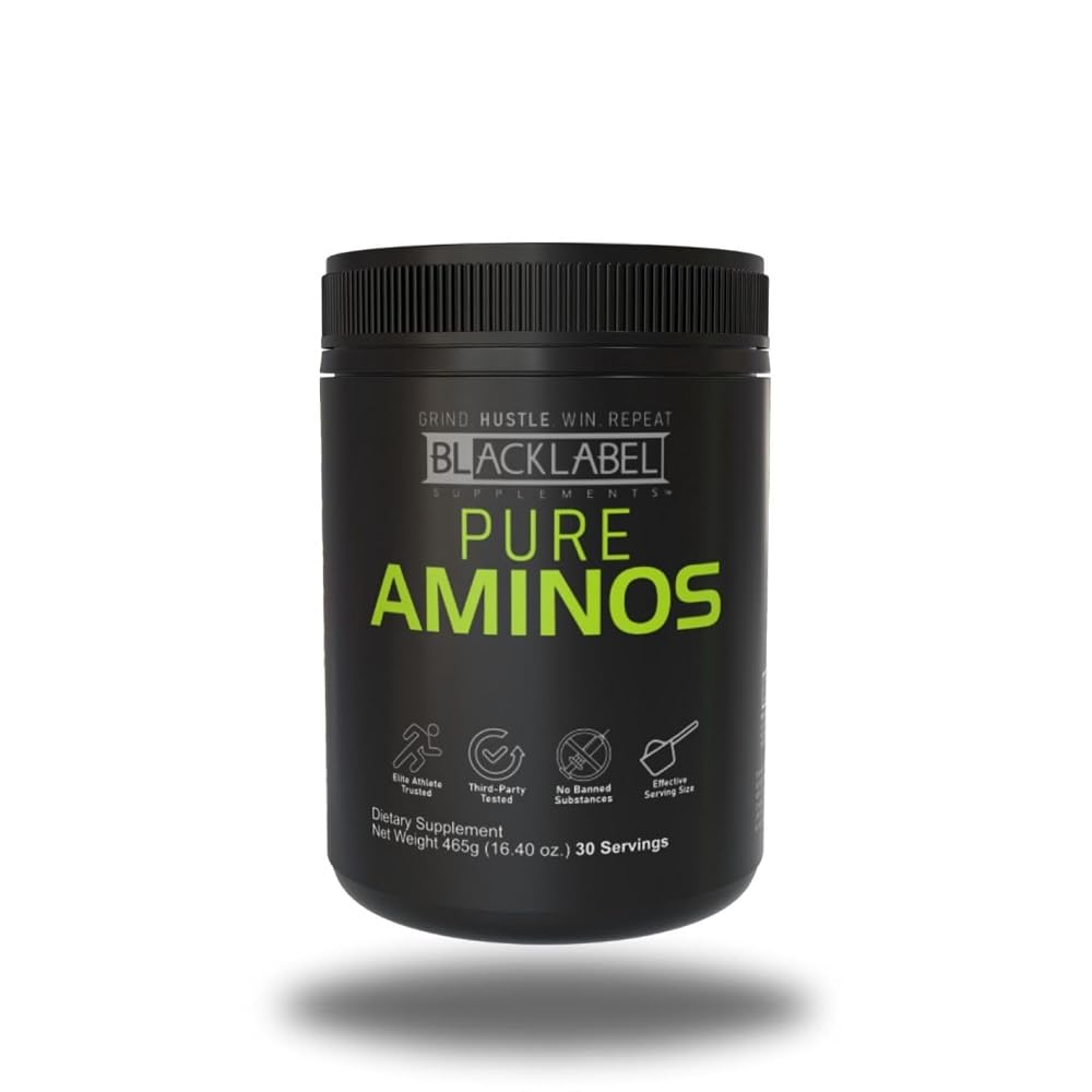 BLACKLABEL Supplements Pure AMINOS Essential Amino Acids - 30 Servings