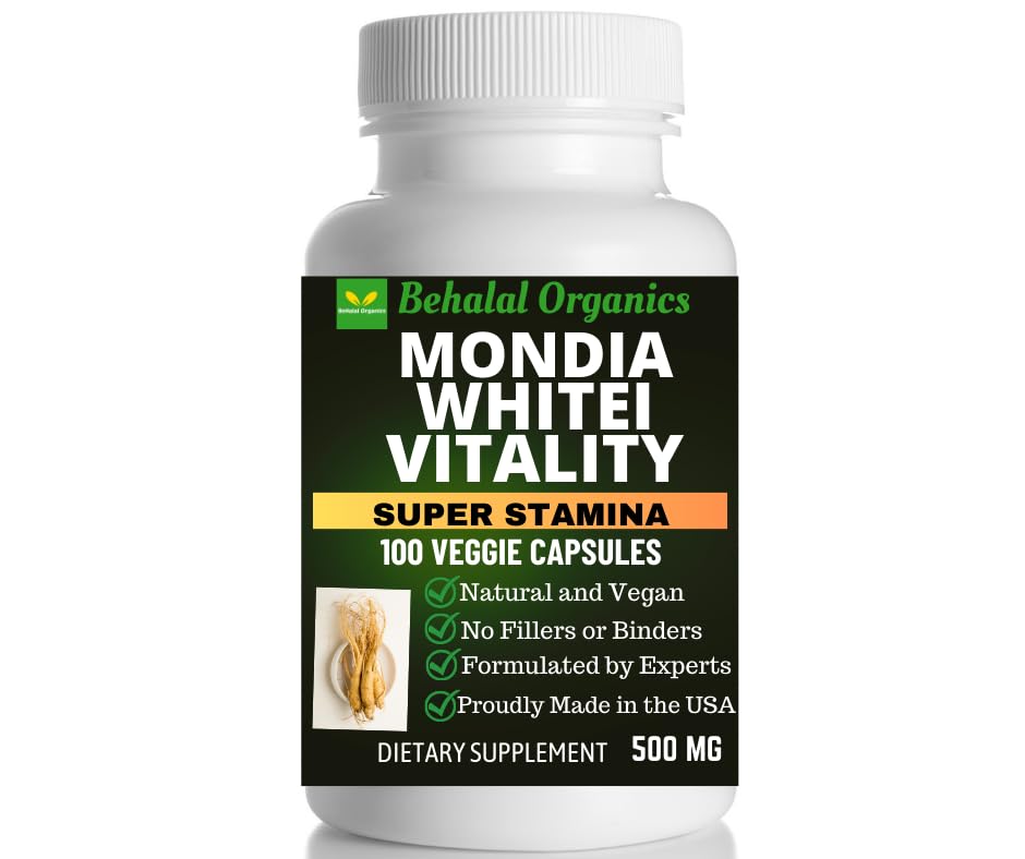 Behalal Organics Mondia Whitei 500mg - 100 Vegetarian Capsules