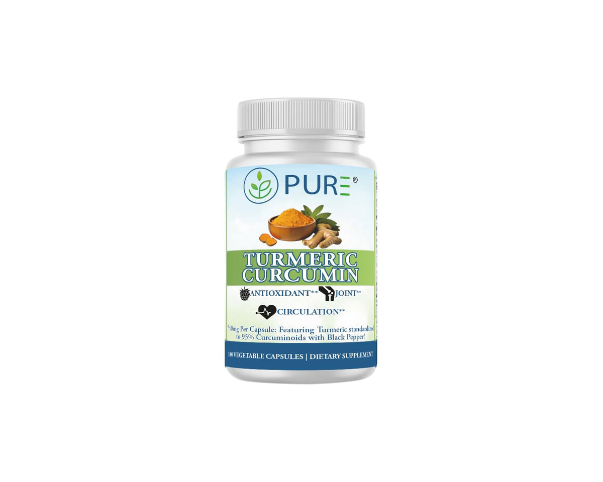 PURE Turmeric Curcumin 750 mg - 180 Vegetable Capsules