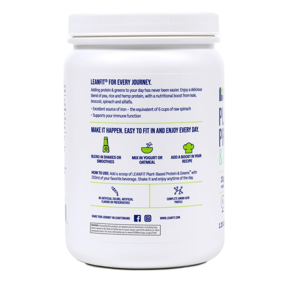LeanFit Plant-Based Protein & Greens Natural Berry - 19 Servings - image 8
