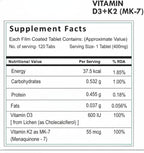 Vitamin D3 600 IU + Vitamin K2 MK-7 Bone & Muscle Support - 120 Tablets - image 4