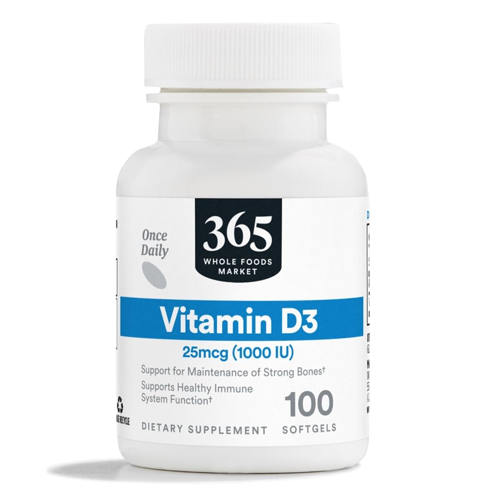 365 by Whole Foods Market Vitamin D3 1000 IU - 100 Softgels