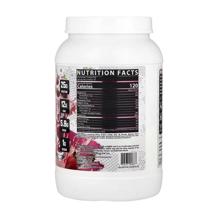 Nutrex Research IsoFit Whey Protein Powder Instantized 100% Whey