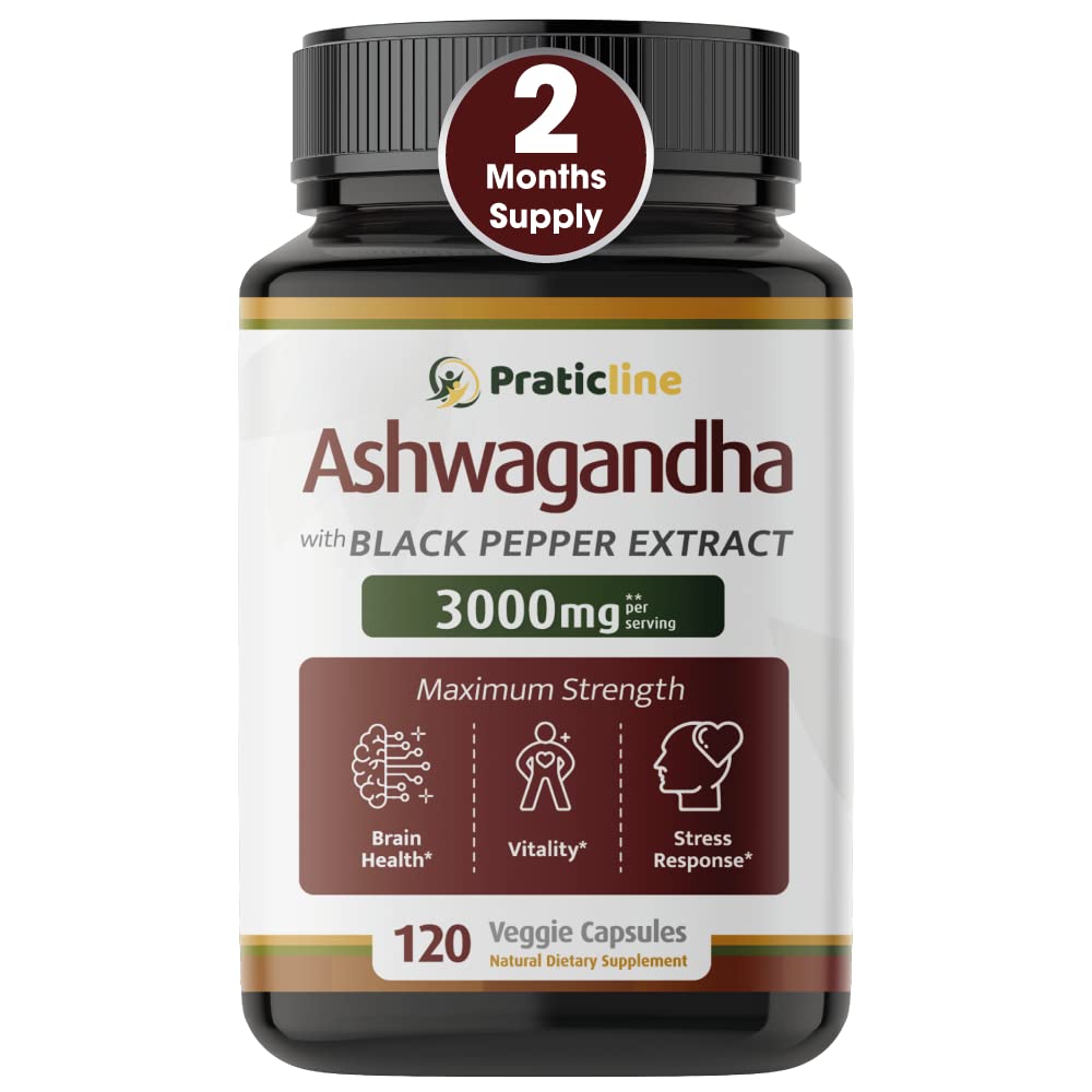 PRATIC LINE Ashwagandha 3000 mg - 120 Vegan Capsules