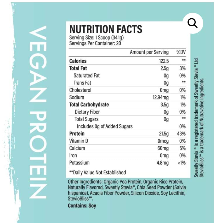 Plank Nutrition Bar Vegan Protein Vanilla Plant Based - 24 oz - image 2