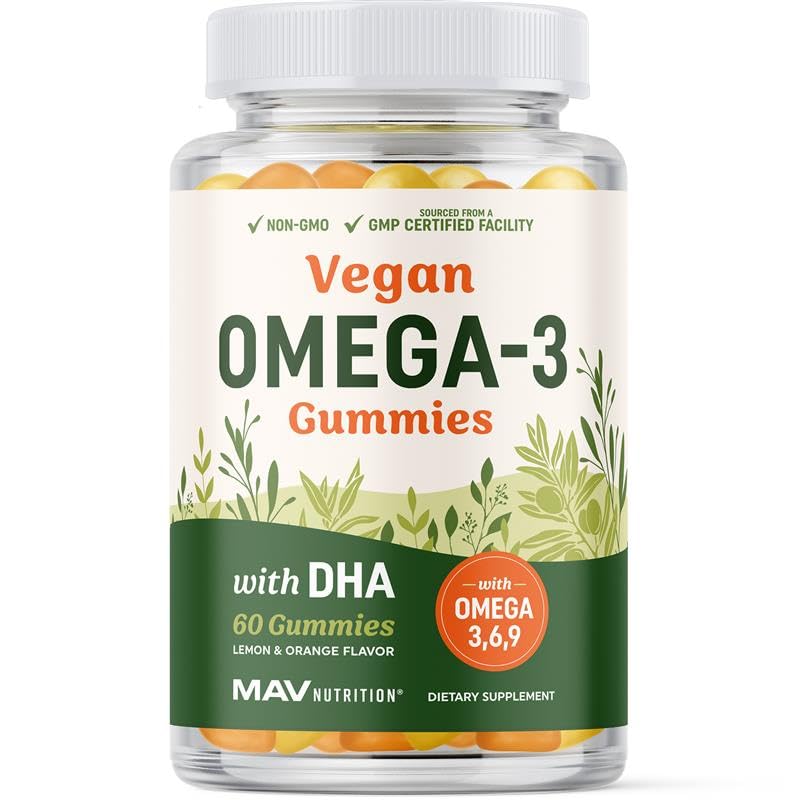 MAV Nutrition Omega 3-6-9 + DHA Plant-Based Gummies - 60 Gummies