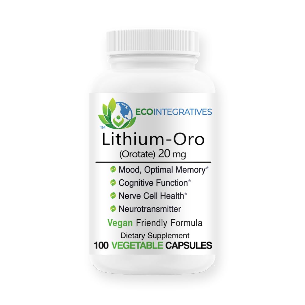EcoIntegratives Lithium-Oro Orotate Supplement,100 Vegetarian Capsules