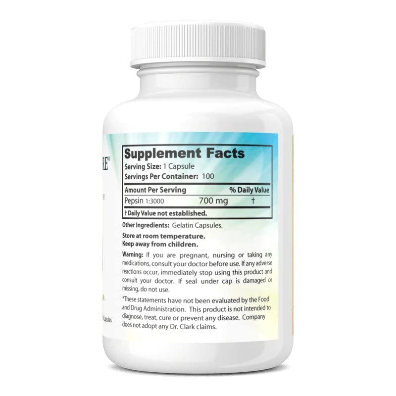 Dr Clark Pepsin Supplement 700mg - 100 Capsules - image 2