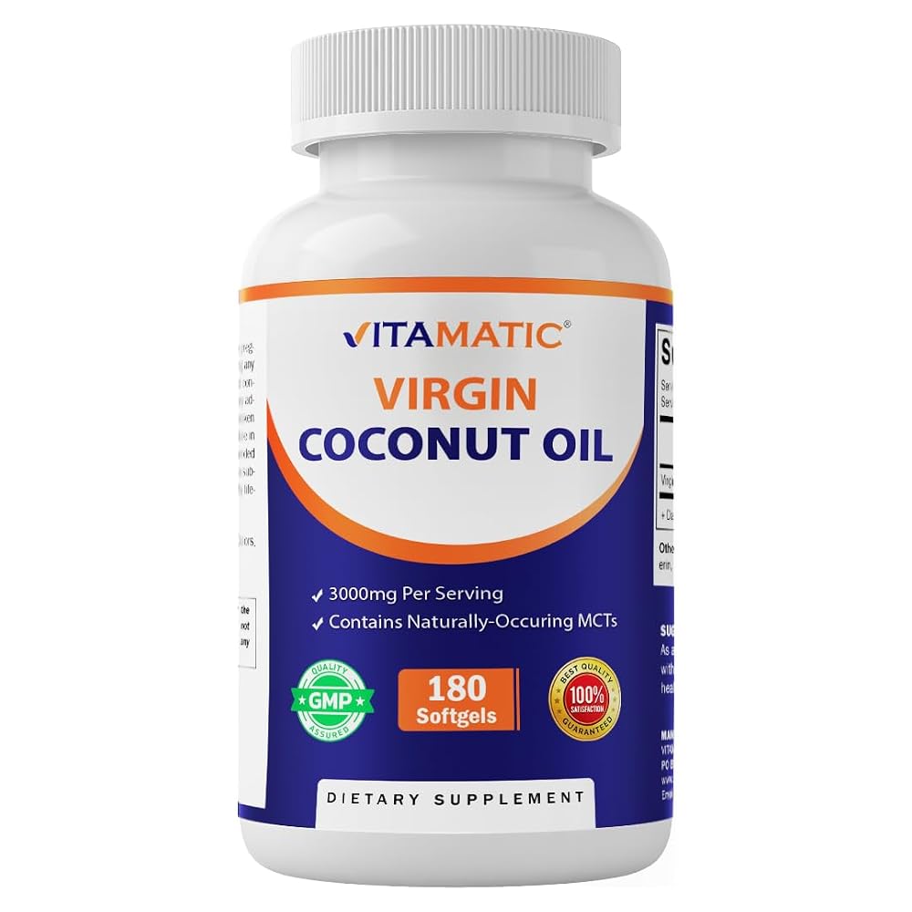Vitamatic Virgin Coconut Oil Softgels 3000 mg - 180 Softgels
