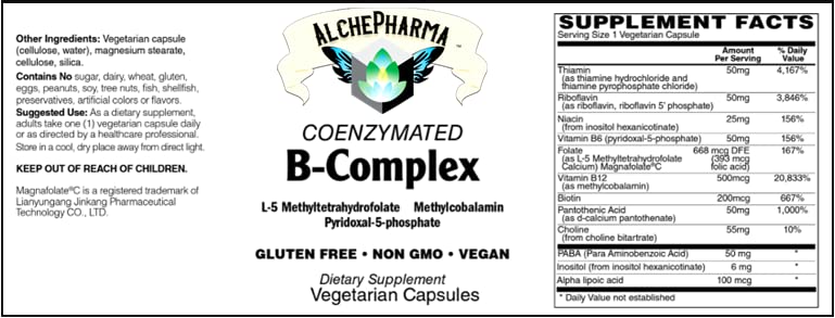 AlchePharma Coenzymated B-Complex High Potency One Daily