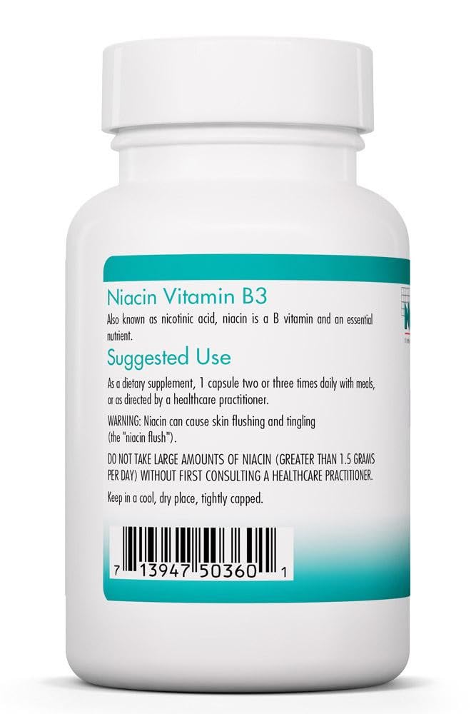 Allergy Research Group Niacin Vitamin B3 Nicotinic Acid - 90 Capsules - image 3