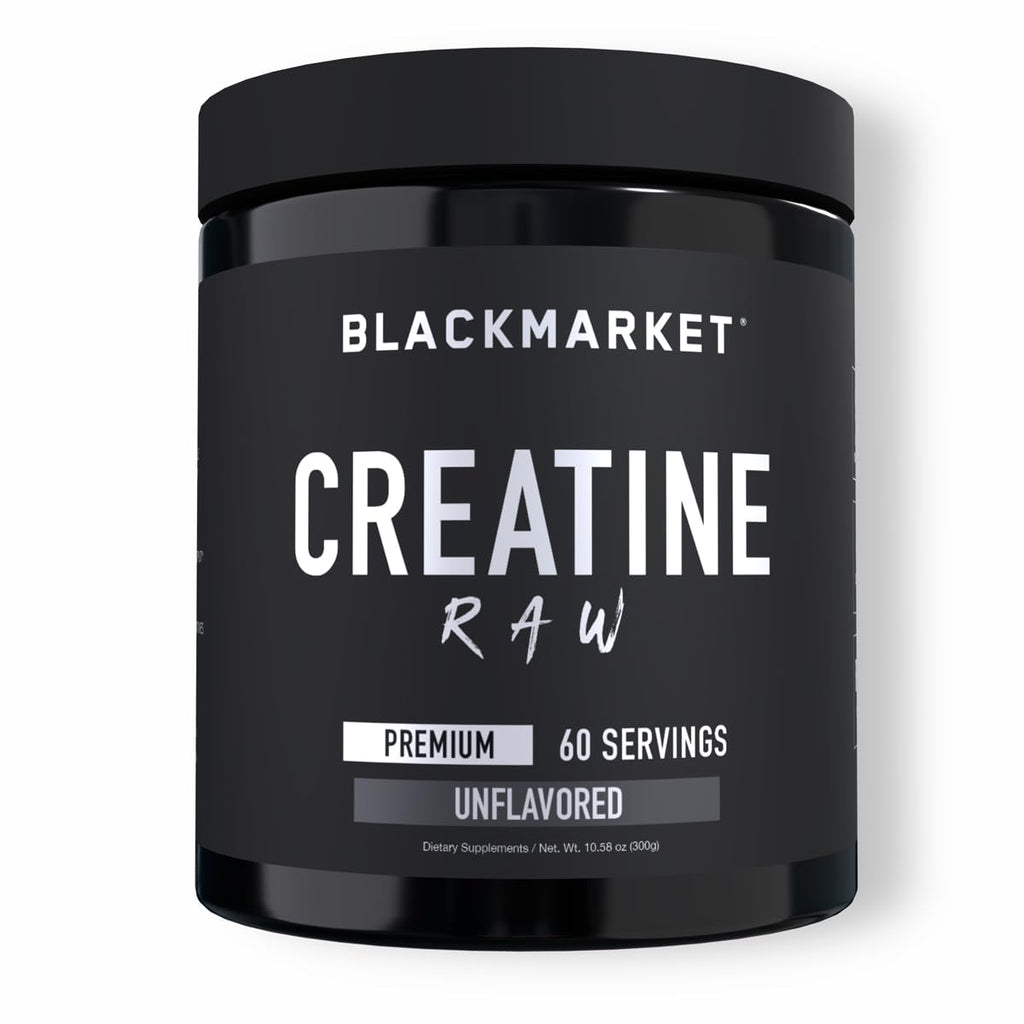 BLACKMARKET RAW Creatine Monohydrate Powder - 300 Grams