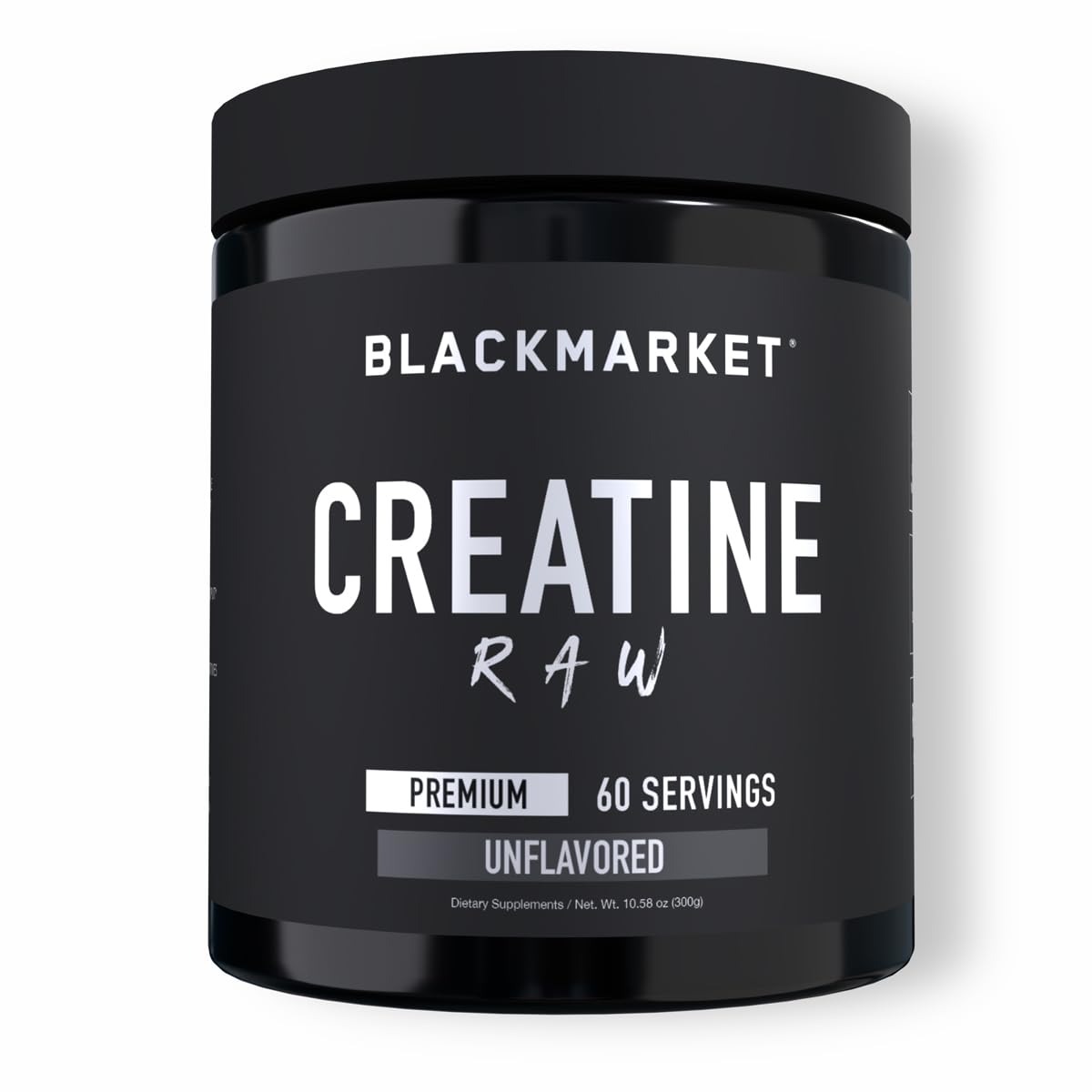 BLACKMARKET RAW Creatine Monohydrate Powder - 300 Grams