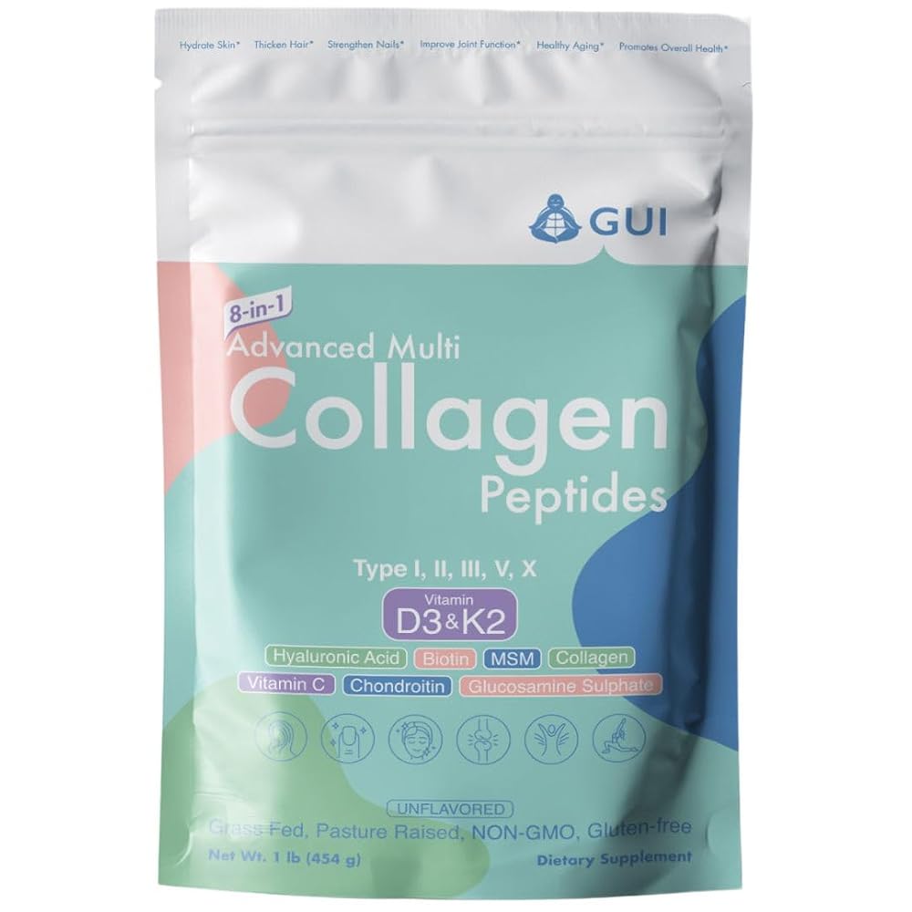GUI 8-in-1 Advanced Multi Collagen Peptides Powder - 16 oz